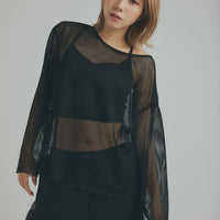 Long-Sleeve Mesh Top