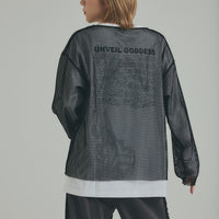 Long-Sleeve Mesh Top