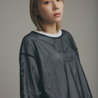 Long-Sleeve Mesh Top
