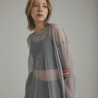 Long-Sleeve Mesh Top