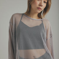 Long-Sleeve Mesh Top