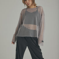 Long-Sleeve Mesh Top