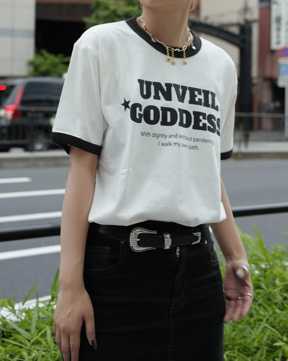UNVEIL GODDESS リンガーTシャツ – 福寿外貌 UNVEIL GODDESS リンガーTシャツ – 福寿外貌
