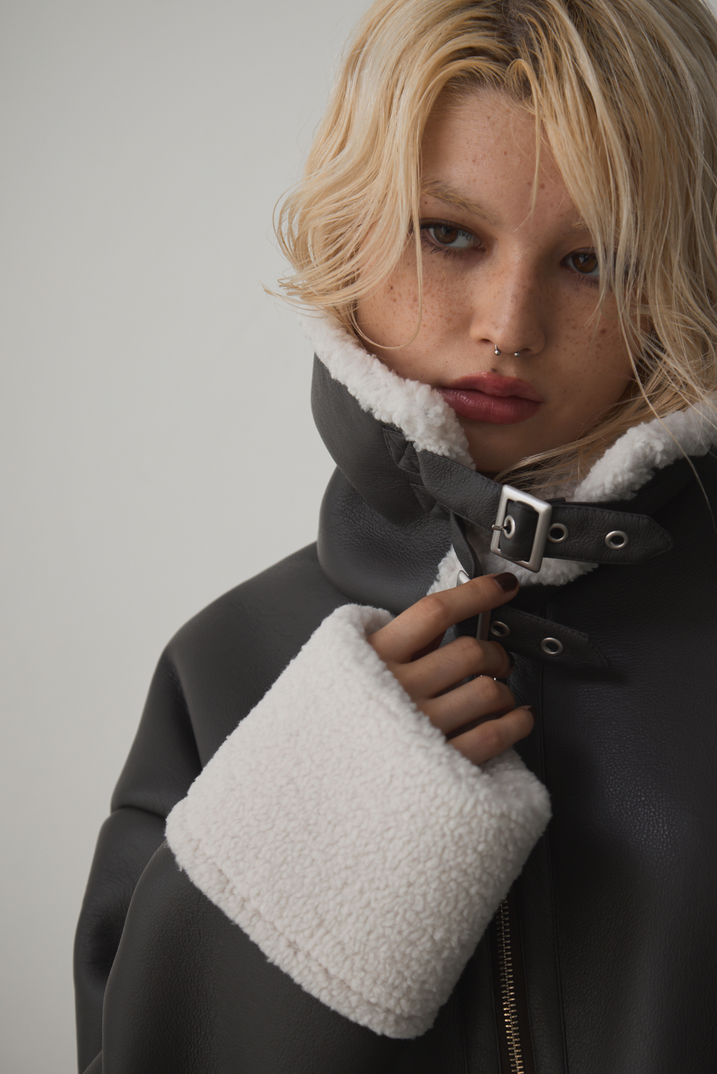 【極美品】CALEE Fake mouton coat　SIZE:L 定価3.8 Fake mouton jacket – 福寿外貌