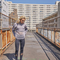 Half Zip Mesh Hem Top