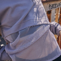 Half Zip Mesh Hem Top