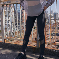 Half Zip Mesh Hem Top
