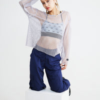 Long-Sleeve Mesh Top