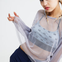 Long-Sleeve Mesh Top