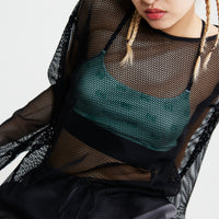 Long-Sleeve Mesh Top