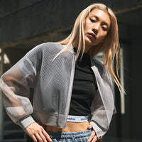 Cropped Mesh Blouson