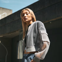 Cropped Mesh Blouson