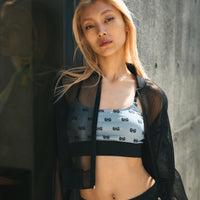 Cropped Mesh Blouson