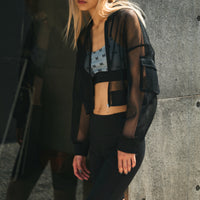 Cropped Mesh Blouson
