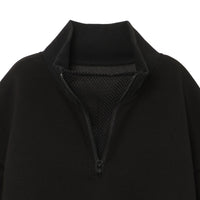 Half Zip Mesh Hem Top