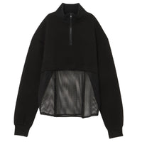 Half Zip Mesh Hem Top