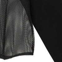 Half Zip Mesh Hem Top