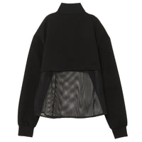 Half Zip Mesh Hem Top