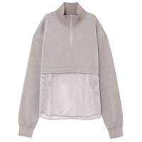 Half Zip Mesh Hem Top