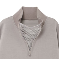 Half Zip Mesh Hem Top