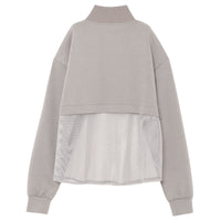 Half Zip Mesh Hem Top