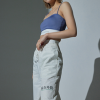 Logo straight pants