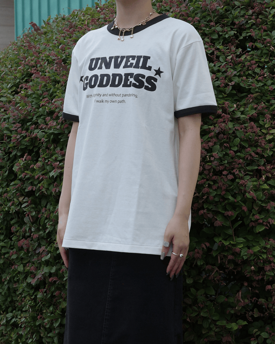 UNVEIL GODDESS リンガーTシャツ – 福寿外貌 UNVEIL GODDESS リンガーTシャツ – 福寿外貌