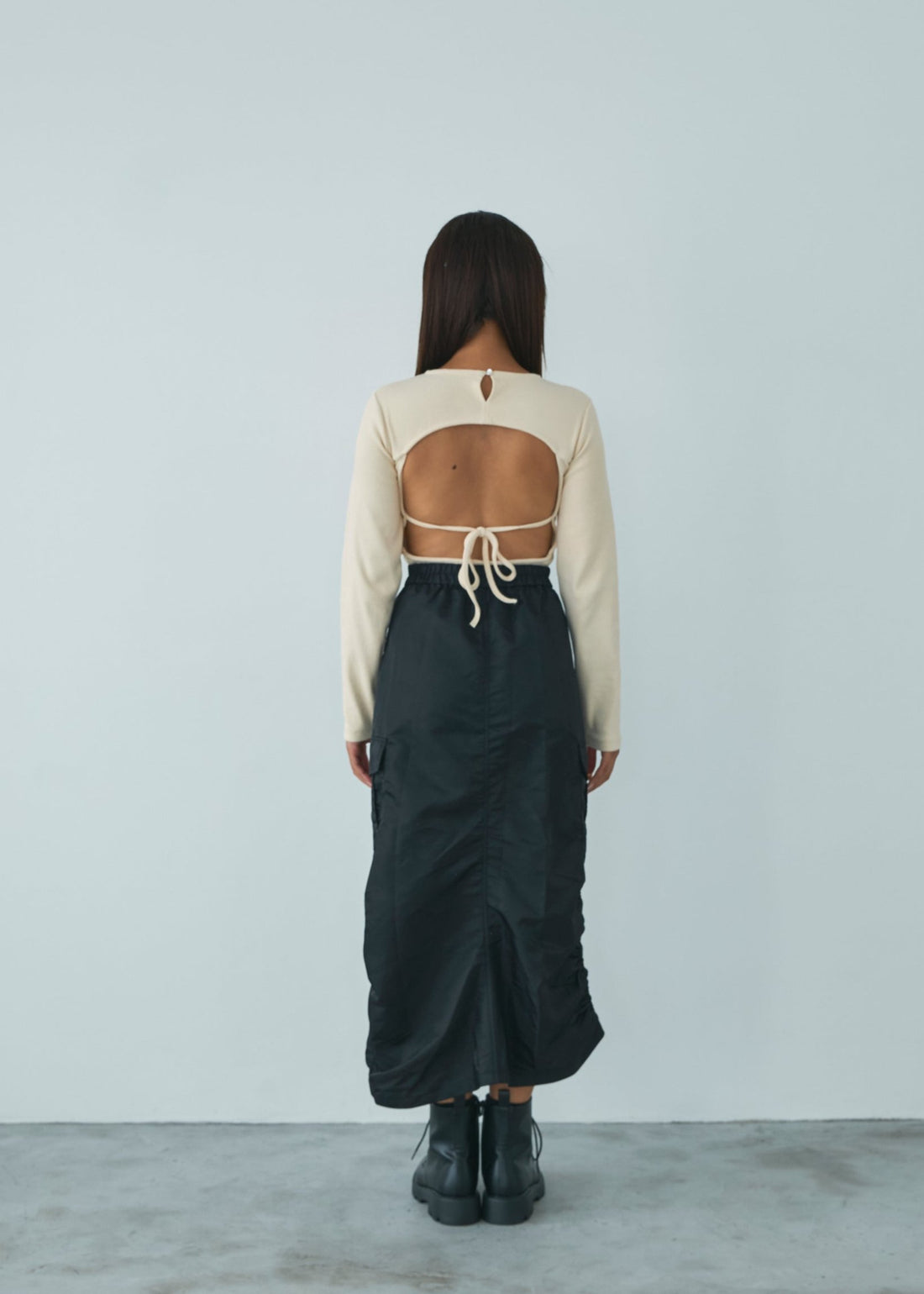 Nylon cargo skirt