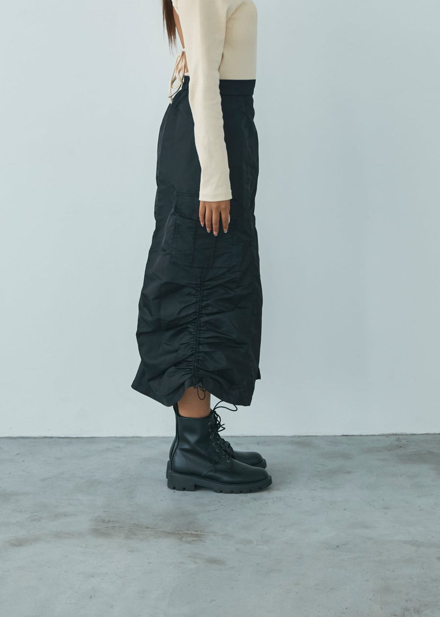 Nylon cargo skirt