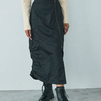 Nylon cargo skirt