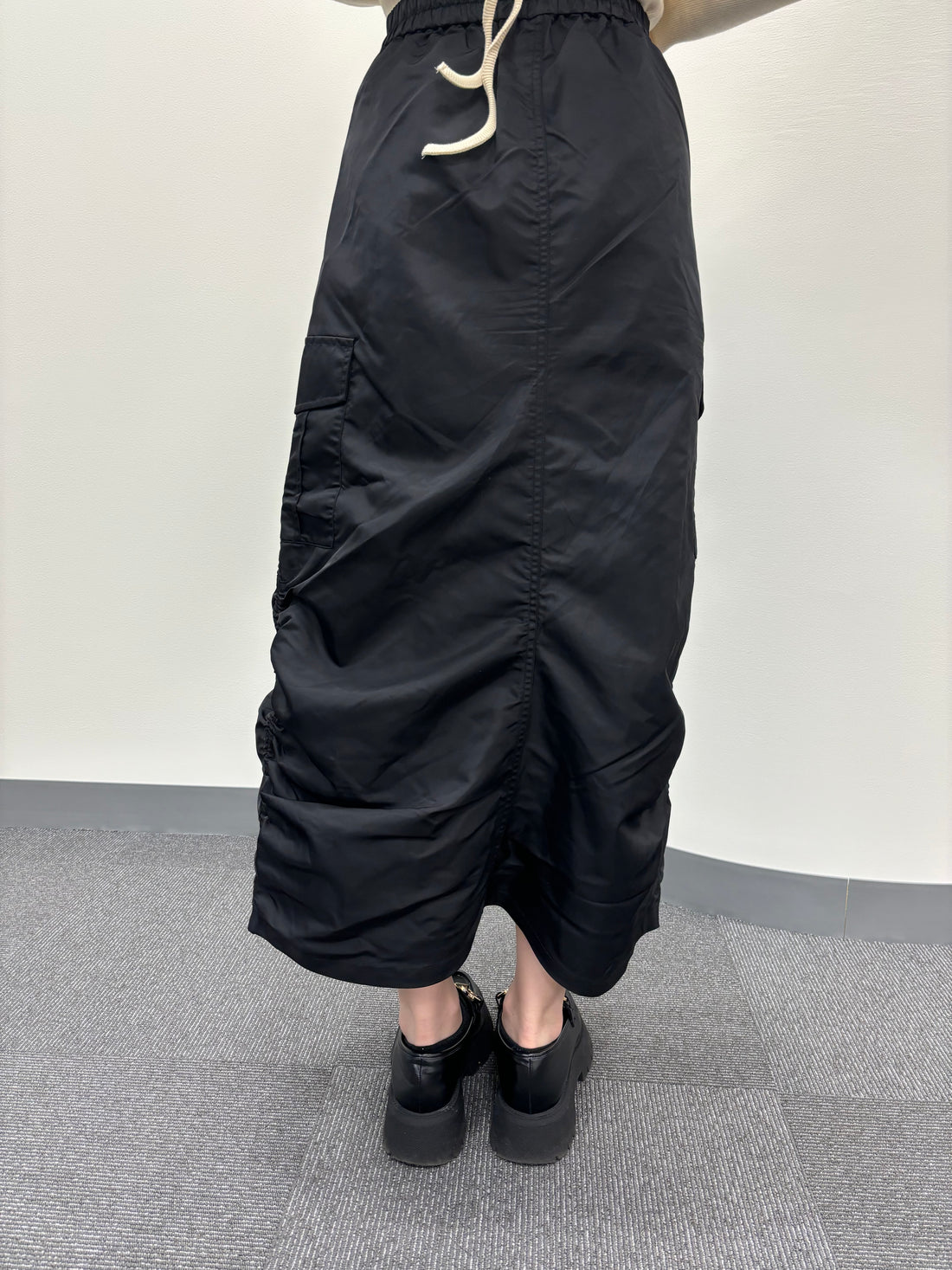 Nylon cargo skirt