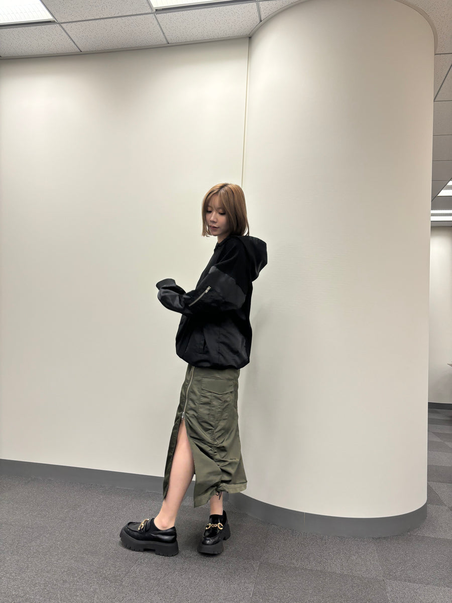 Nylon cargo skirt