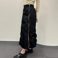 Nylon cargo skirt