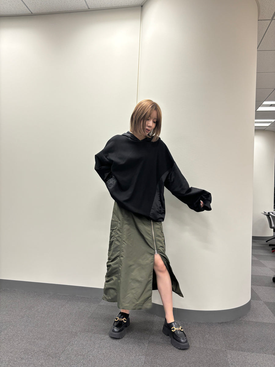 Nylon cargo skirt