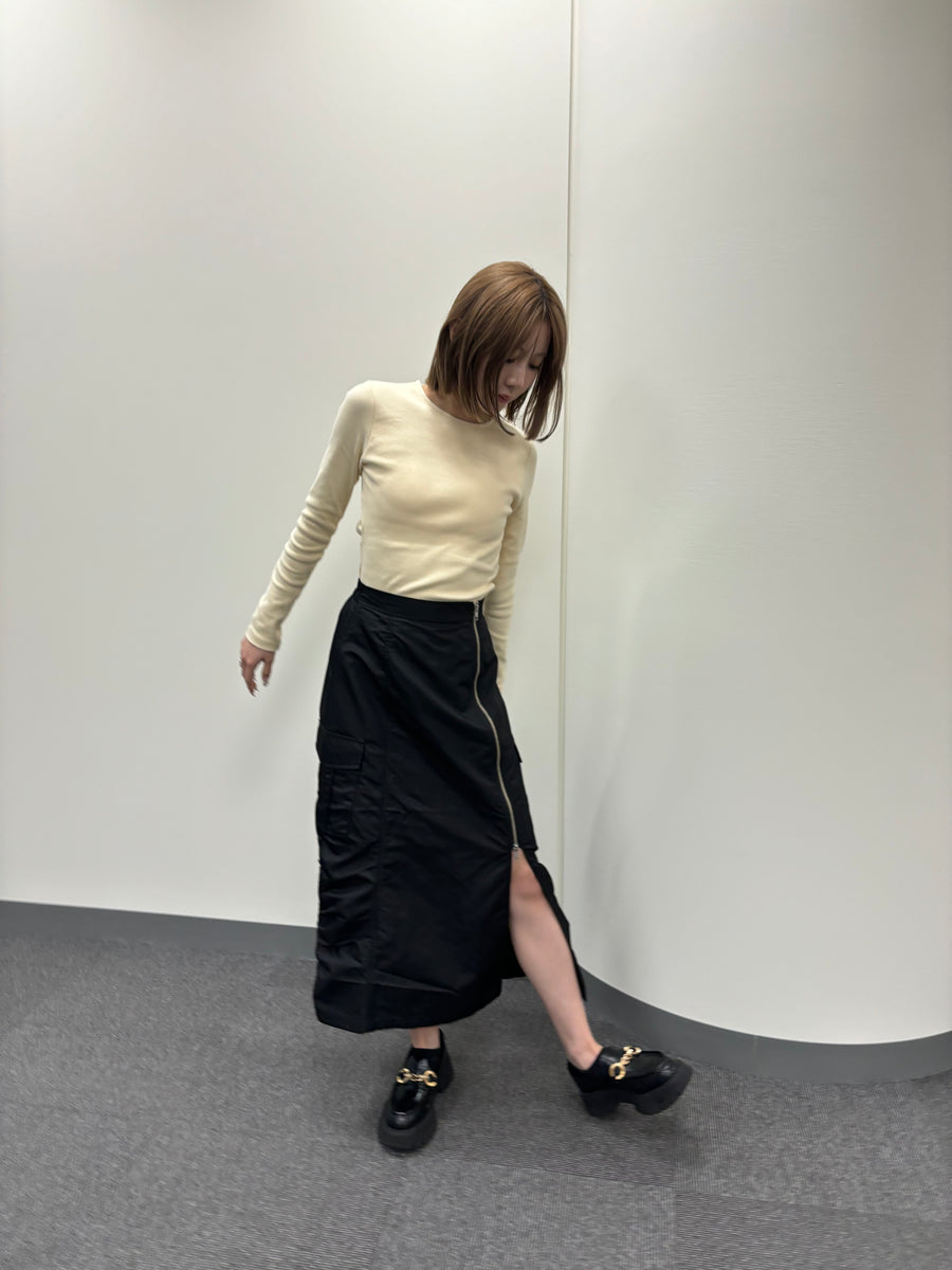 Nylon cargo skirt