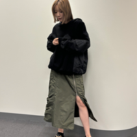 Nylon cargo skirt