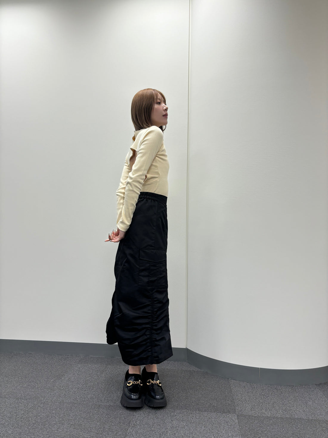 Nylon cargo skirt