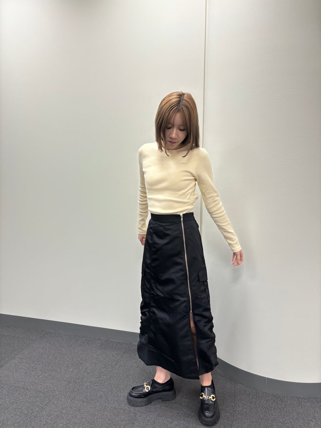 Nylon cargo skirt